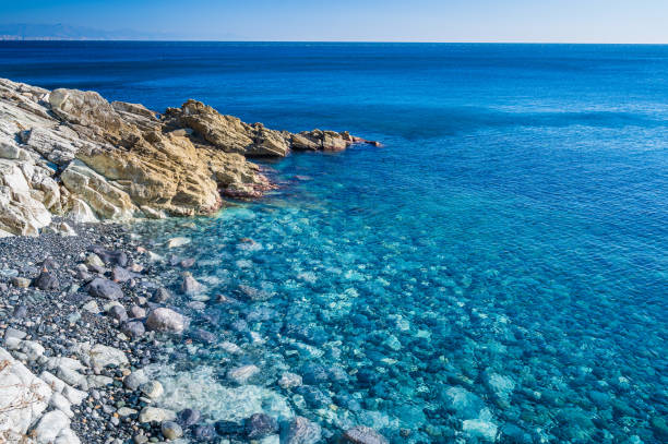 The transparent seewater near Varazze on the Italian Riviera