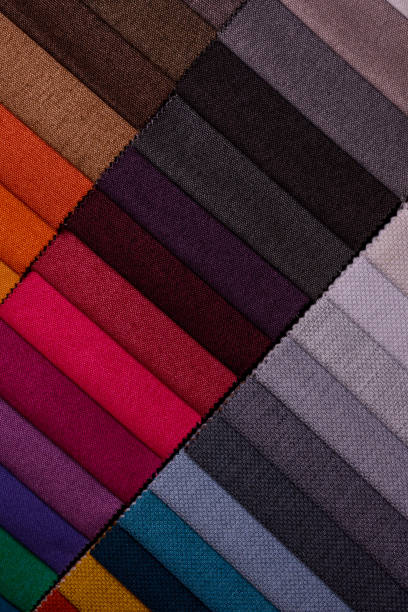 istock Samples of furniture fabrics.Multicolor fabric texture background. 1366100265