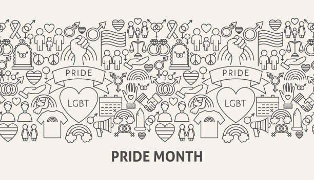 pride month banner konzept - pride stock-grafiken, -clipart, -cartoons und -symbole