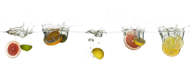 istock Bright juicy fruits on a light background with a spectacular splash in high resolution 1366104680