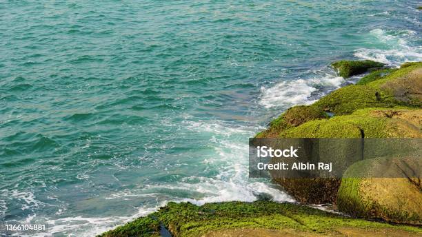Beautiful Landscape Of Seashore Where Sea Waves Hitting Rocks Stock Photo - Download Image Now