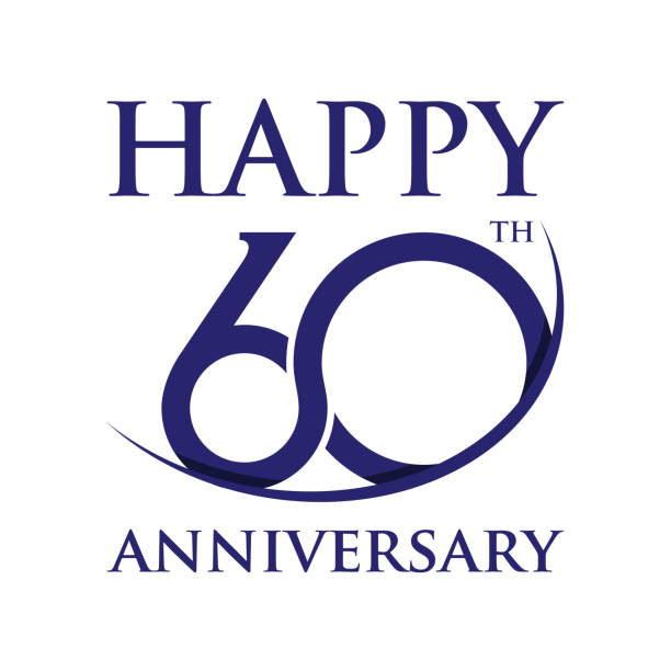 ilustrações, clipart, desenhos animados e ícones de design conceito de logotipo do 60º aniversário feliz - 60th anniversary