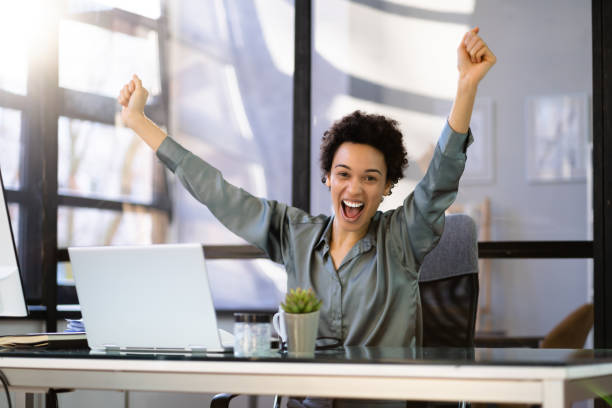 istock Excited African Woman 1366115936