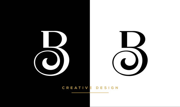 illustrations, cliparts, dessins animés et icônes de lettre abstraite moderne b, design du logo bb. minimal b, vecteur d’icône basé sur l’initiale bb - letter b