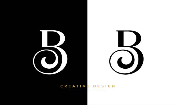 Modern abstract letter B, BB logo design. Minimal B, BB initial based icon vector Modern abstract letter B, BB logo design. Minimal B, BB initial based icon vector letter b stock illustrations