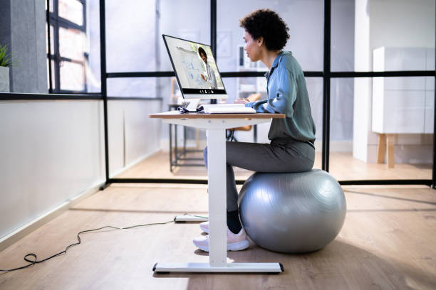 istock African American Sitting On Exercise Ball 1366117159