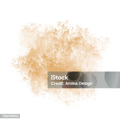 istock Abstract beige watercolor stain on a white background 1366118852