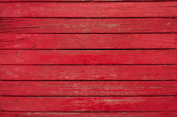 Photo of Red painted wooden board texture and background