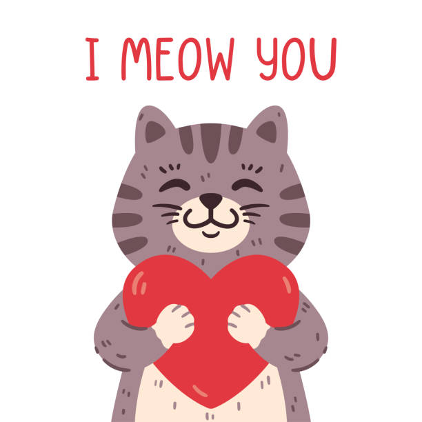 229 Cat «I Love You» Illustrations & Clip Art - iStock