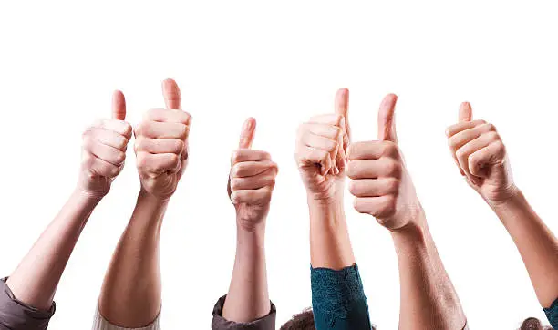 Photo of Thumbs Up on White Background