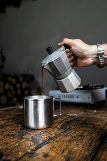 istock Hot Coffee in a wood cabin 1366129133
