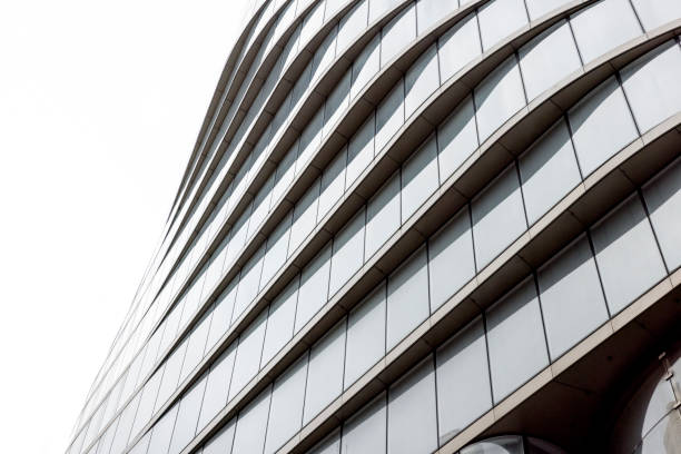 istock Closeup modern office building, abstract background with copy space 1366130947