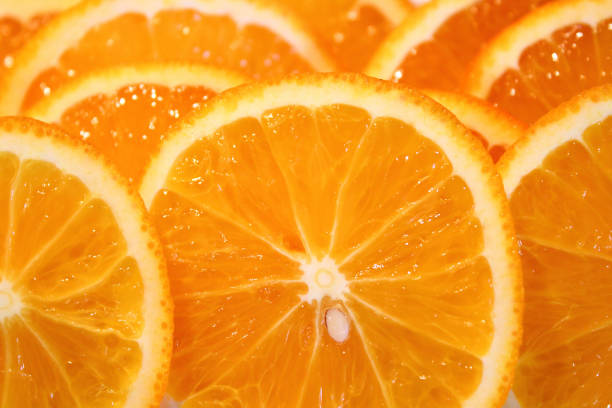 istock Fresh sliced orange. Close-up. Background. Texture. 1366134462