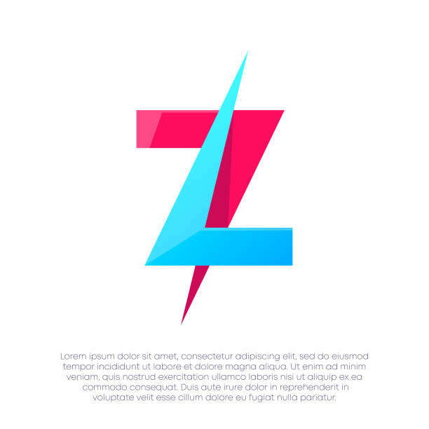 Flamingo Gradient Modern Letter Z Logo Design Icon letter z stock illustrations