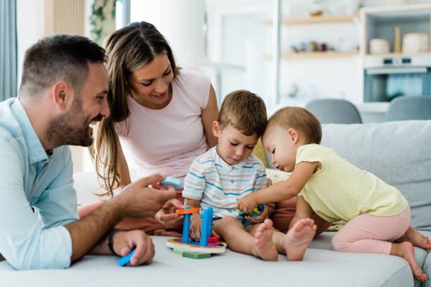 istock Happy family at home. 1366137680