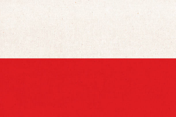 flagge polens. polnische flagge auf stoffoberfläche - 16243 stock-fotos und bilder