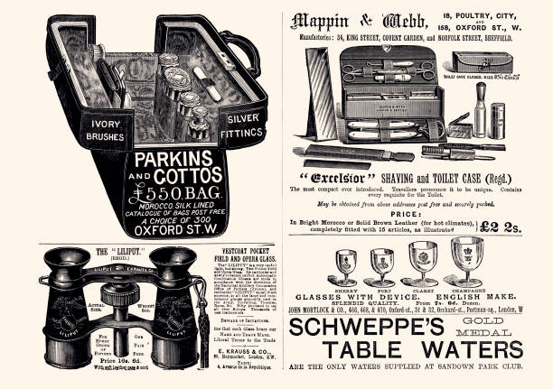 Advertisement published in the illustraded sporting and dramatic news in 1889. Vintage engraving circa late 19th century. Digital restoration by Pictore.