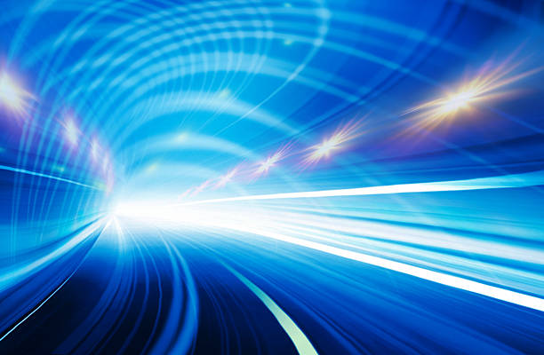 istock Abstract Speed motion in blue highway tunnel 136614198