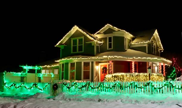 istock House Decorated With Christmas Lights 1366145482