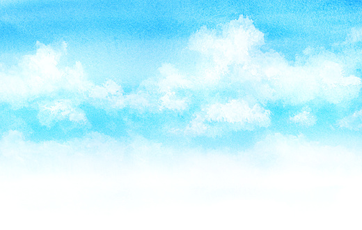 Watercolor illustration of blue sky