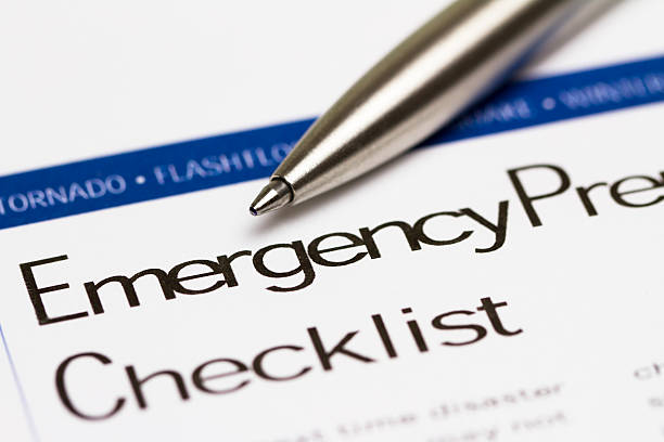 istock Image of an emergency checklist with pen on it 136615755