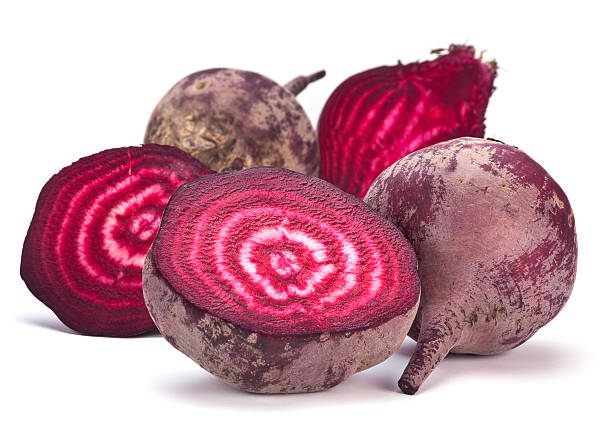 Ripe beets on a white background stock photo