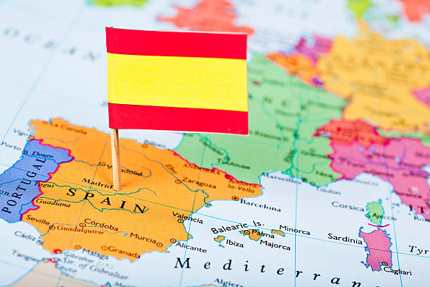 istock Map and Flag of Spain 136616511