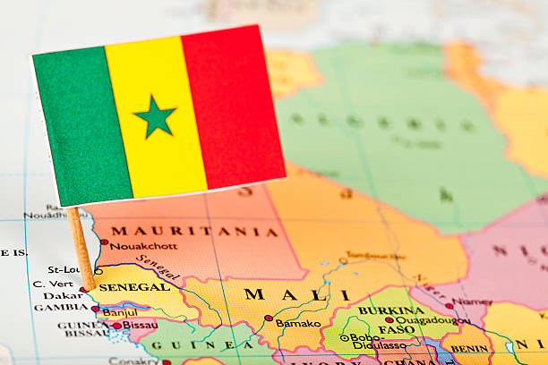 istock Map and Flag of Senegal 136616512
