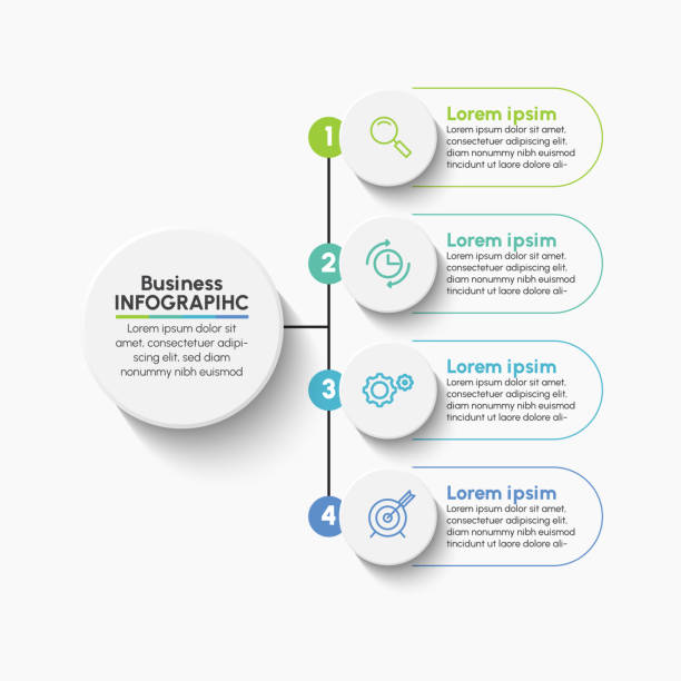 Business data visualization. timeline infographic icons designed for abstract background template Business data visualization. timeline infographic icons designed for abstract background template milestone element modern diagram process technology digital marketing data presentation chart Vector number 4 stock illustrations