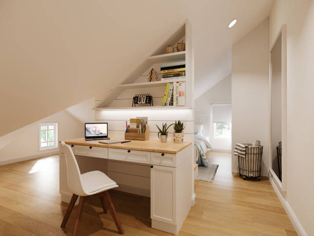 istock 3d rendering of interior attic bedroom 1366167475
