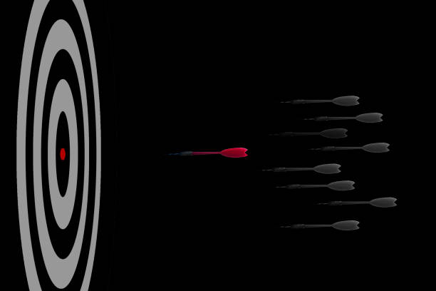 istock Dart board with darts rivalry concept outdoors 1366171382