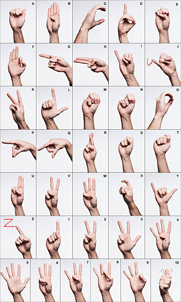 칠레식 수화 알파벳 - western script sign human hand human finger 뉴스 사진 이미지