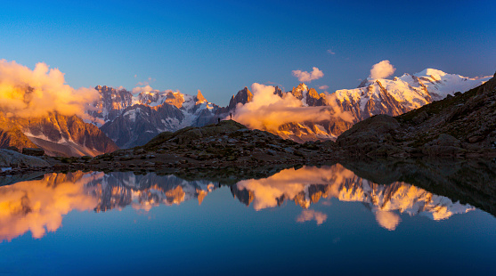 Beautiful sunrise colours in the Alps