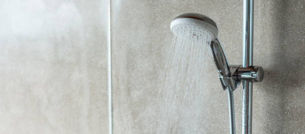 istock shower head with wall background in modern bathroom 1366182776