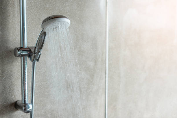 istock shower head with wall background in modern bathroom 1366182784