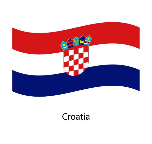 ilustraciones, imágenes clip art, dibujos animados e iconos de stock de bandera de croacia. croacia icono ilustración vectorial,bandera nacional para el país de croacia aislado - croatian flag