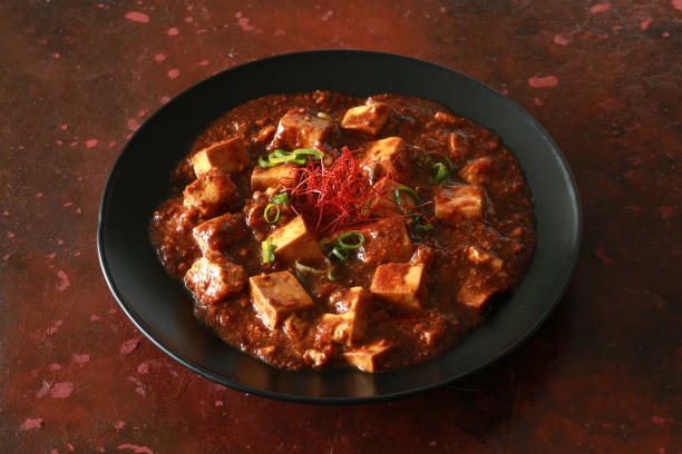 Mabo tofu Mapo tofu, Chinese food, Sichuan food, Mapo, tofu, spicy, tofu, chili pepper, spices, minced meat, red, spices zanthoxylum stock pictures, royalty-free photos & images