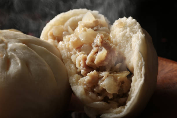 istock Hot steamed meat bun 1366186356