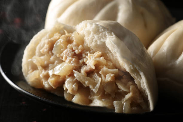 istock Hot steamed meat bun 1366186363