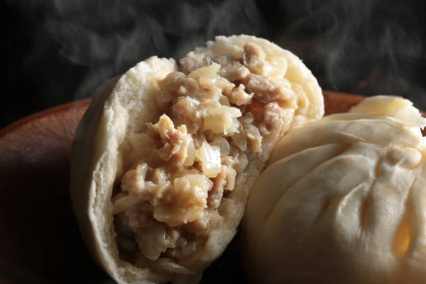 istock Hot steamed meat bun 1366186364
