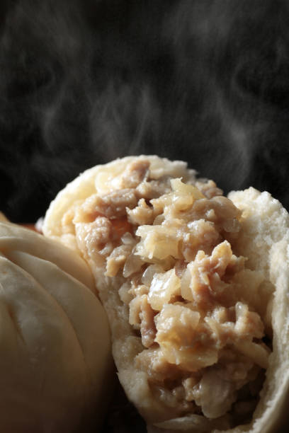 istock Hot steamed meat bun 1366186365