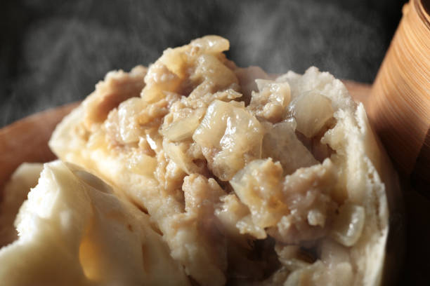 istock Hot steamed meat bun 1366186379