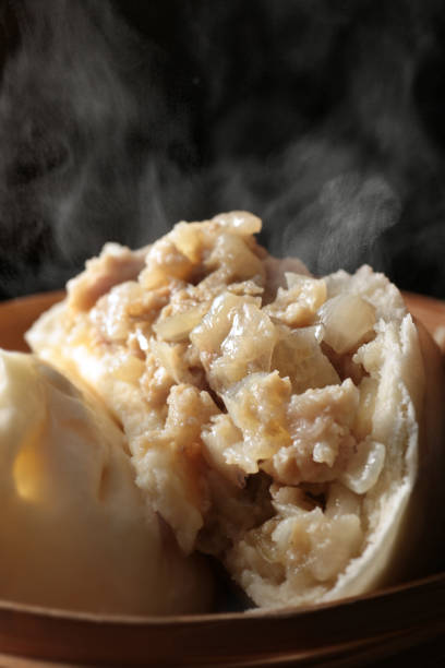 istock Hot steamed meat bun 1366186383