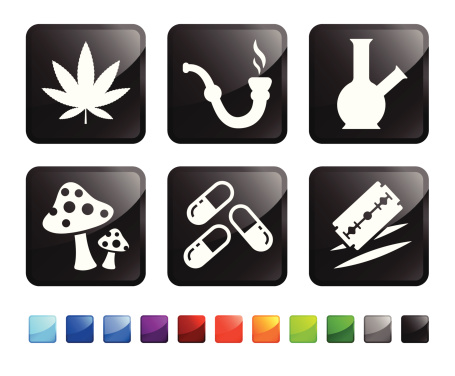 recreational drugs sticker set