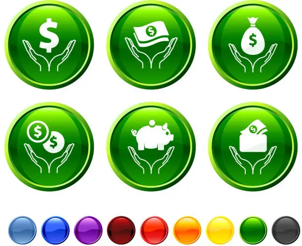 Vector illustration of money saving icon set