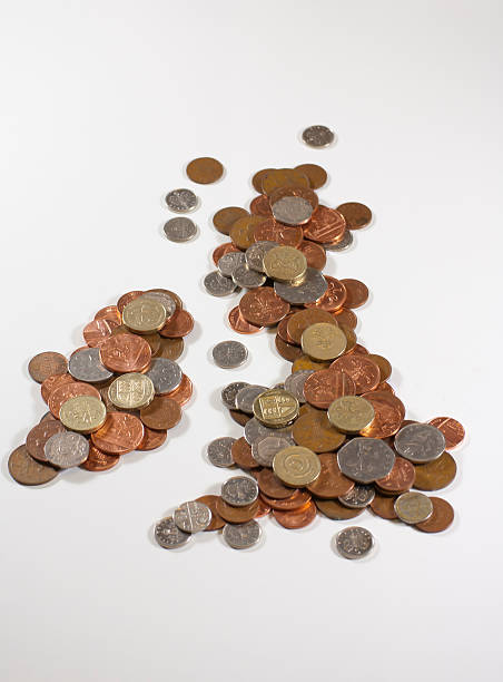 istock Collection of different coins against white background 136619049
