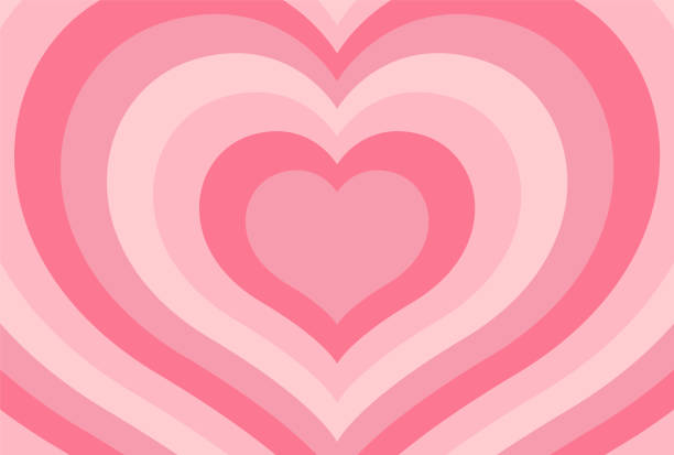 ソーシャルメディアの投稿、バナー、カードデザインなどのハートトンネルを持つレトロなベクトルの背景 - valentines day love true love heart shape点のイラスト素材／クリップアート素材／マンガ素材／アイコン素材