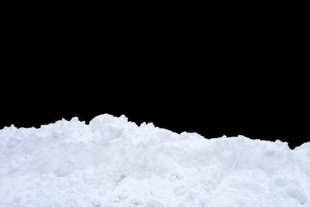 黒い背景に孤立した雪。冬のデザイン要素 - 雪 ストックフォトと画像