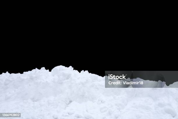 Snow Isolated On A Black Background Winter Design Element Stock Photo - Download Image Now