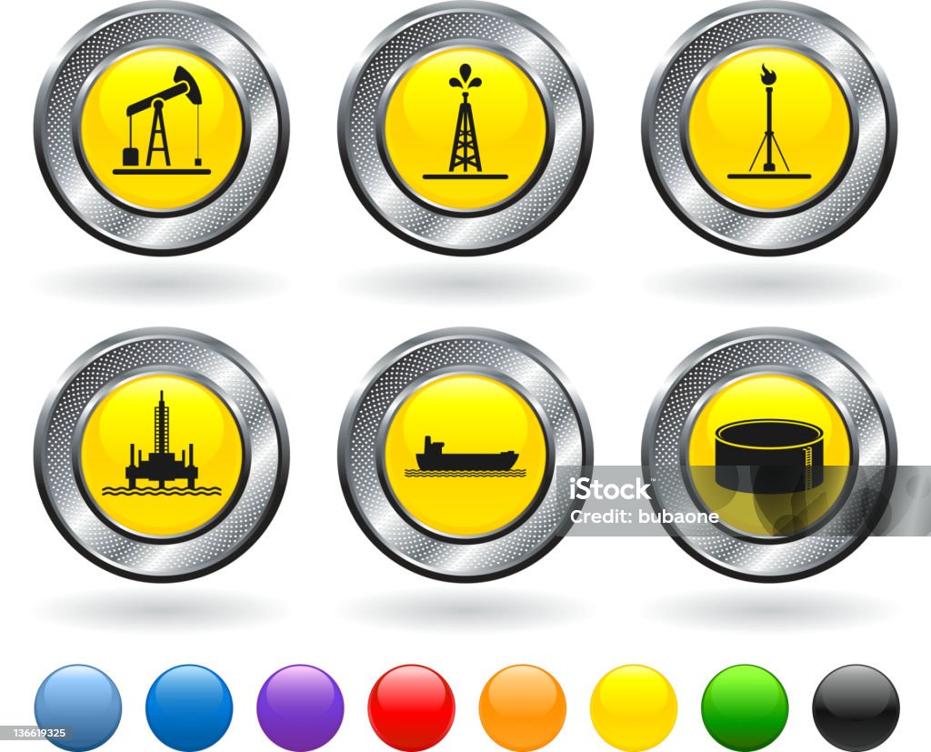 Нефтяная промышленность ресурсов вектор икона набор роялти-фри - Векторная графика Баржа роялти-фри